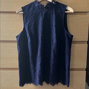 H&M Lace Mock Neck Sleeveless Top
